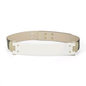 BCBGMAXAZRIA Women Ivory Double Buckle Wide Back Corset Y2K Belt Size Small BCBGMaxAzria White Belts for Women on Sale up to 90% Off  main image 3